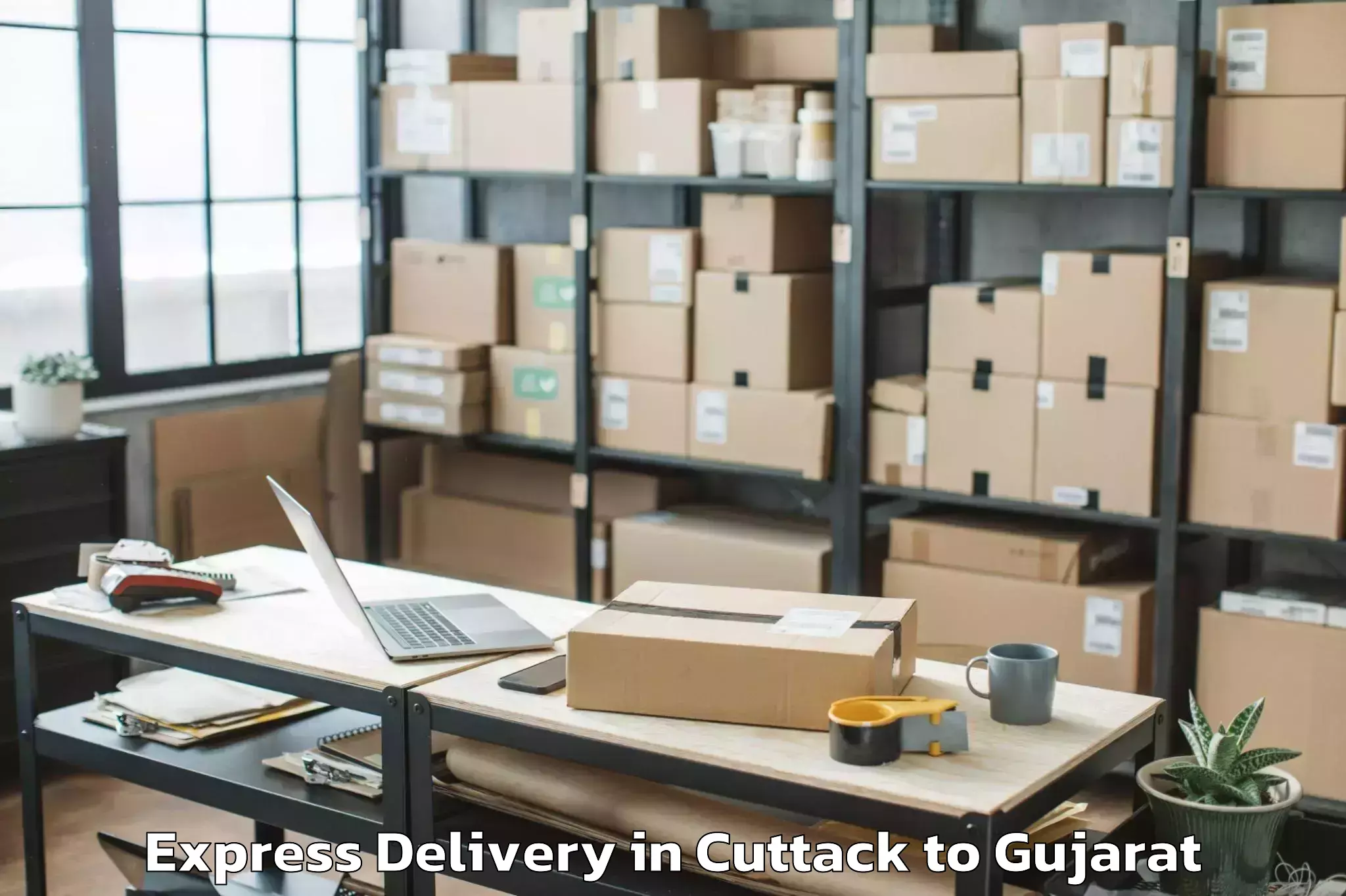 Cuttack to Delvada Express Delivery Booking